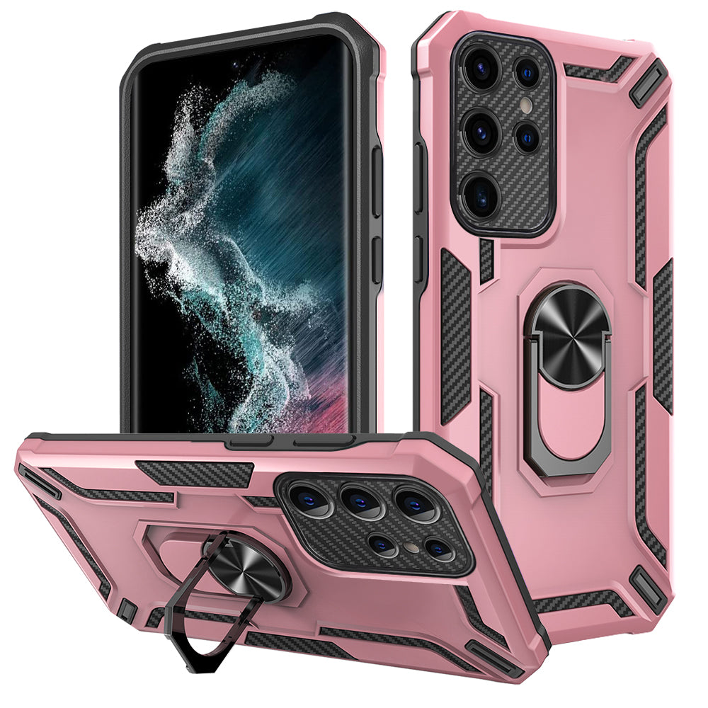 For Samsung Galaxy S23 Ultra PC TPU Phone Case Ring Kickstand Magnetic Car Mount Phone Cover For Samsung Galaxy S23 Ultra PC TPU Phone Case Ring Kickstand Magnetic Car Mount Phone Cover